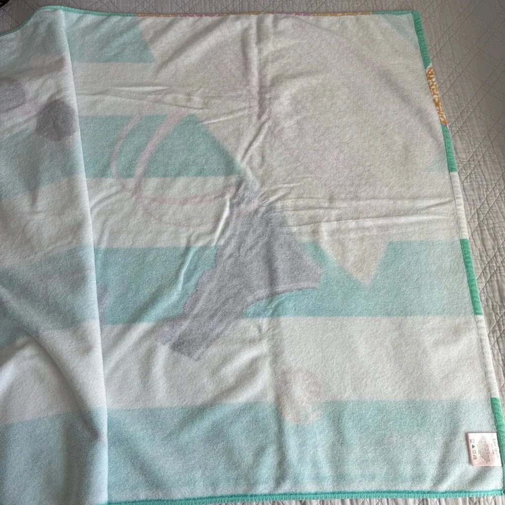 Kate Spade Teal and White Striped Towel